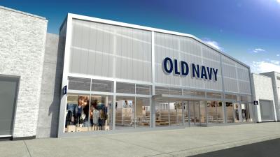Powder coated architectural Old Navy storefront