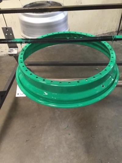 Powder coated green wheel