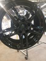 Xtreme Custom Coatings Easton PA super wet black on wheel close up