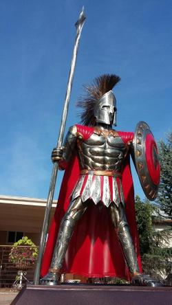 Powder coated Spartan Sculture school mascot