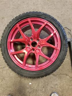 Xtreme Custom Coatings Easton PA pink with sparkle wheel