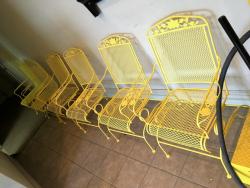 Powder coated yellow seats